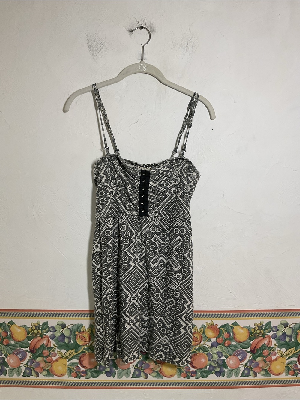 Billabong Black White Geometric Aztec Smocked Sundress Hook & Eye Size S